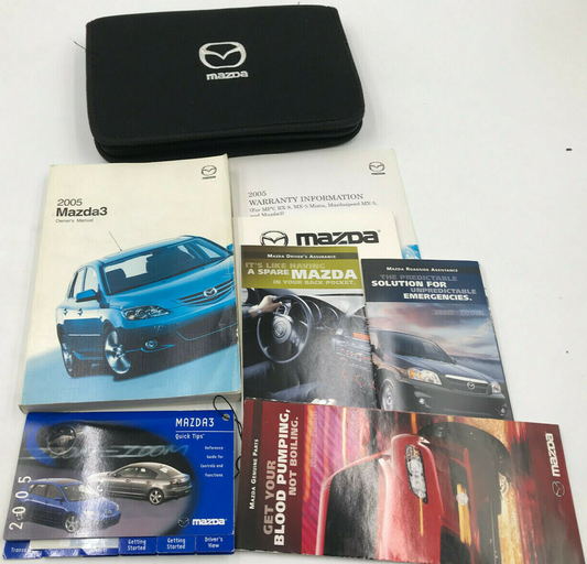 2005 Mazda 3 Owners Manual Set with Case OEM B01B48041