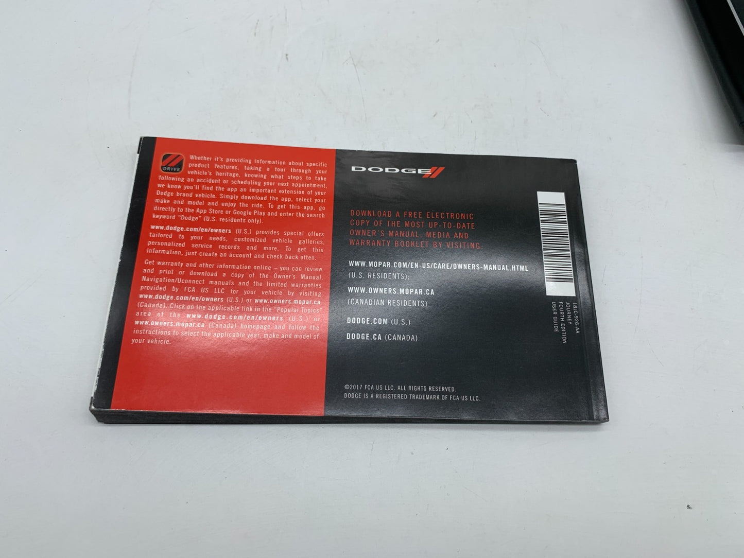 2018 Dodge Journey Owners Manual User Guide Set with Case OEM B02B24012
