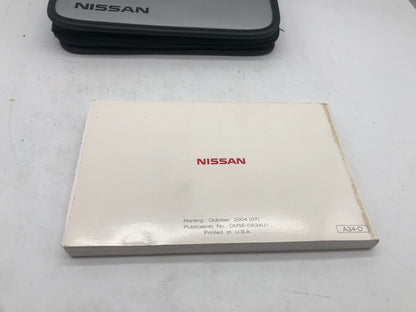 2005 Nissan Maxima Owners Manual with Case OEM A01B02004