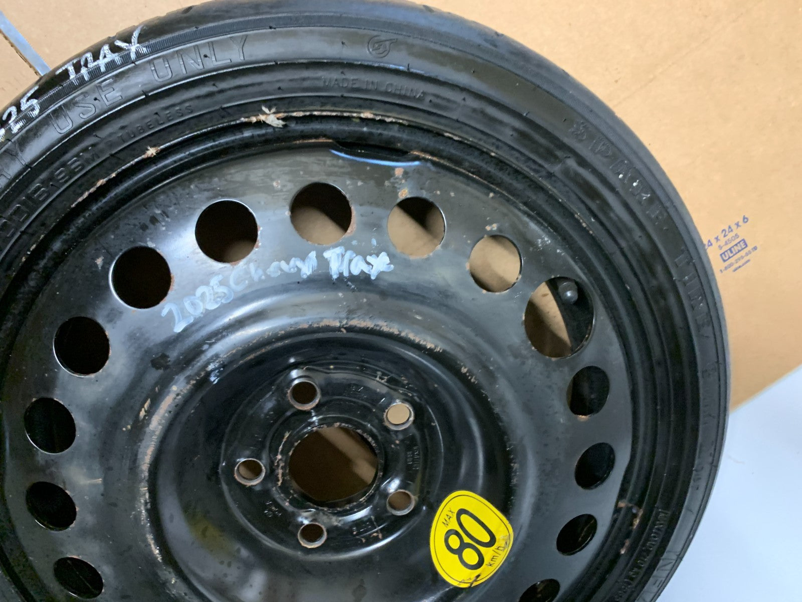 2024-2025 Chevrolet Trax 16" Spare Tire Wheel Compact Donut T125/70D16 96M