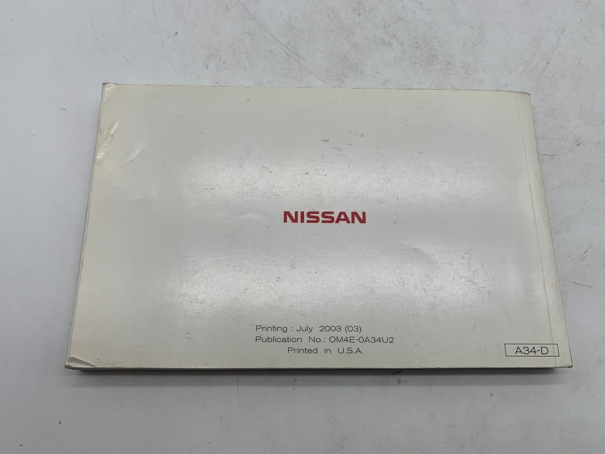 2004 Nissan Maxima Owners Manual Set with Case OEM R01B15012
