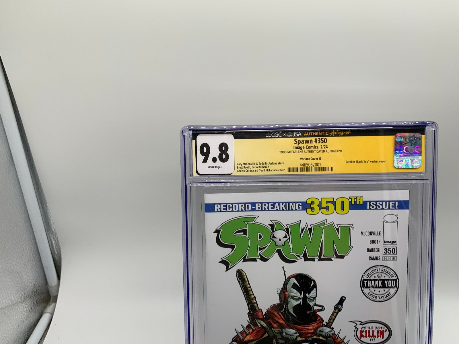 Spawn #350 CGC 9.8 JSA McFarlane Retailer Thank You Cover Signed by McFarlane