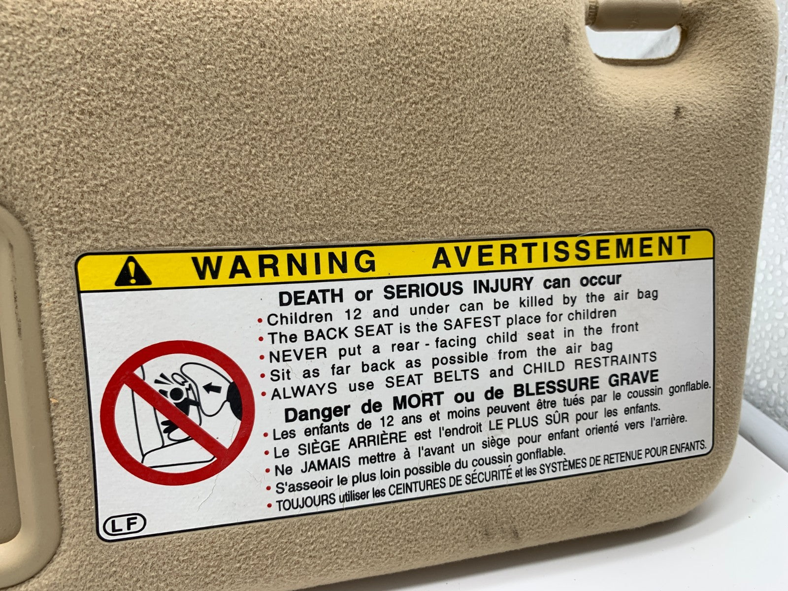 2001-2006 Lexus GS300 Driver Sun Visor Gray Illuminated OEM B03B46053