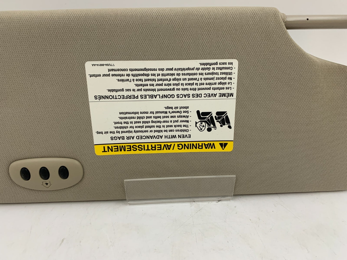 2010-2011 Ford Taurus Driver Sun Visor Gray Illuminated OEM E01B67009