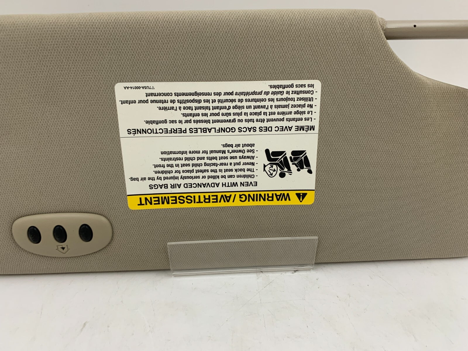 2010-2011 Ford Taurus Driver Sun Visor Gray Illuminated OEM E01B67009