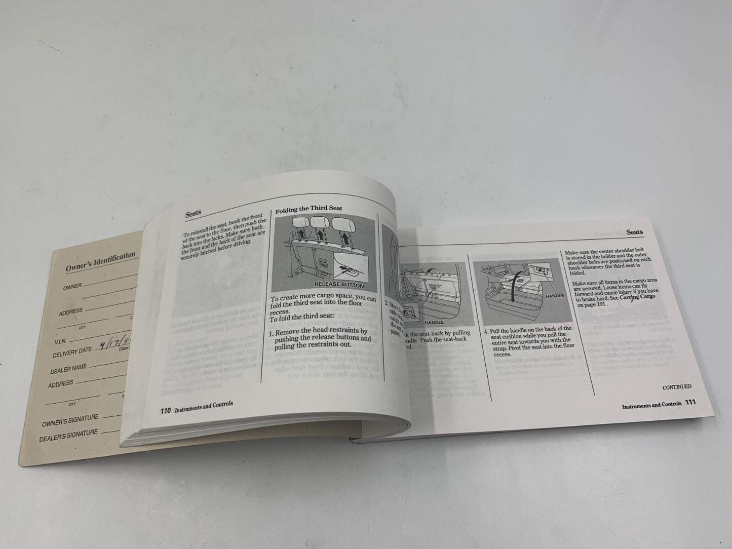 1999 Honda Odyssey Owners Manual Set with Case OEM E03B19060