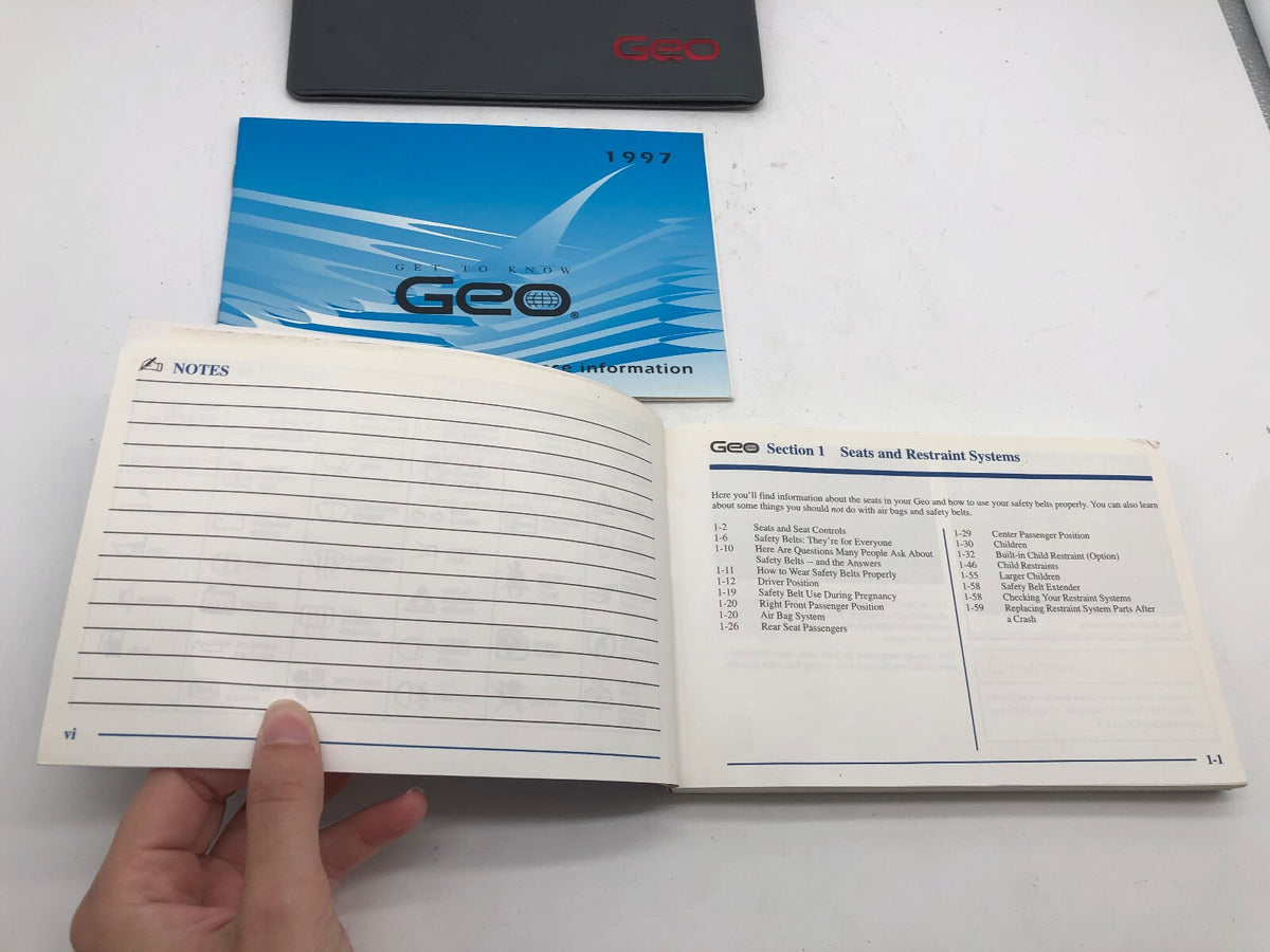 1997 Geo Prizm Owners Manual Set with Case OEM R01B46005