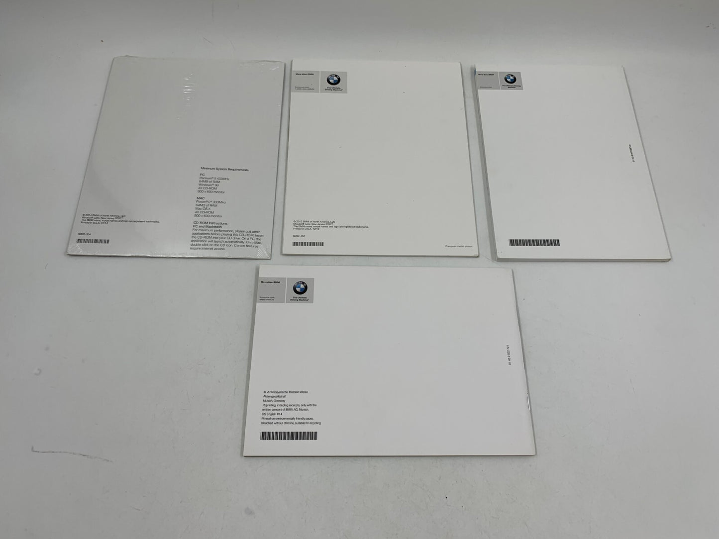 2014 BMW 3 Series Sedan Owners Manual Set with Case OEM A03B38055