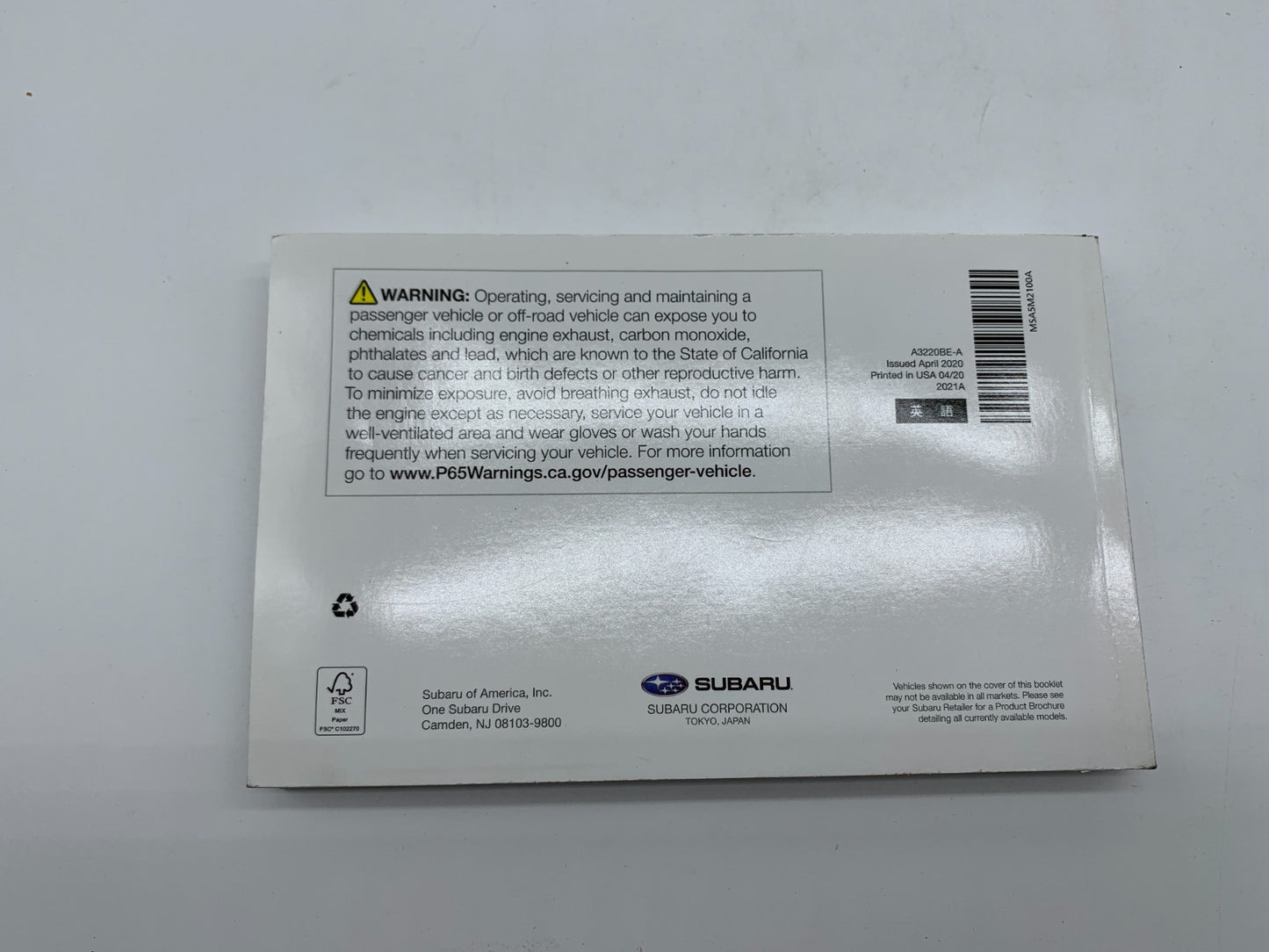 2021 Subaru Ascent Owners Manual Set with Case OEM B04B42003