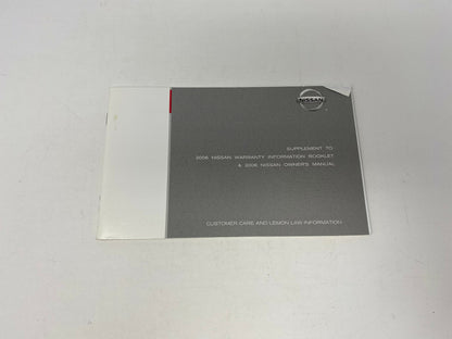 2006 Nissan Maxima Owners Manual Set with Case OEM A04B44076