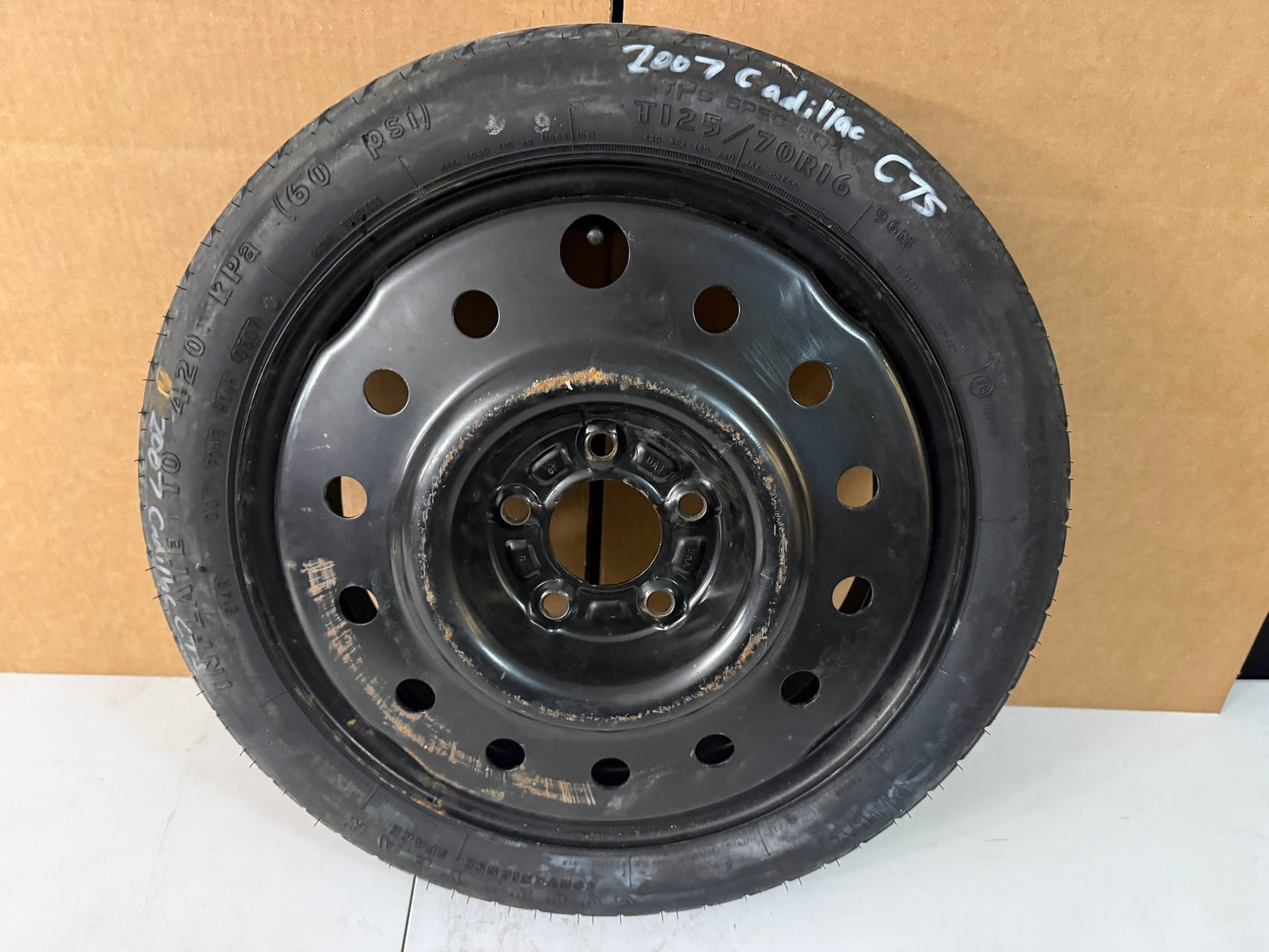 2003-2007 Cadillac CTS Spare Tire 16" Compact Donut with Jack Kit T125/70R16 OEM