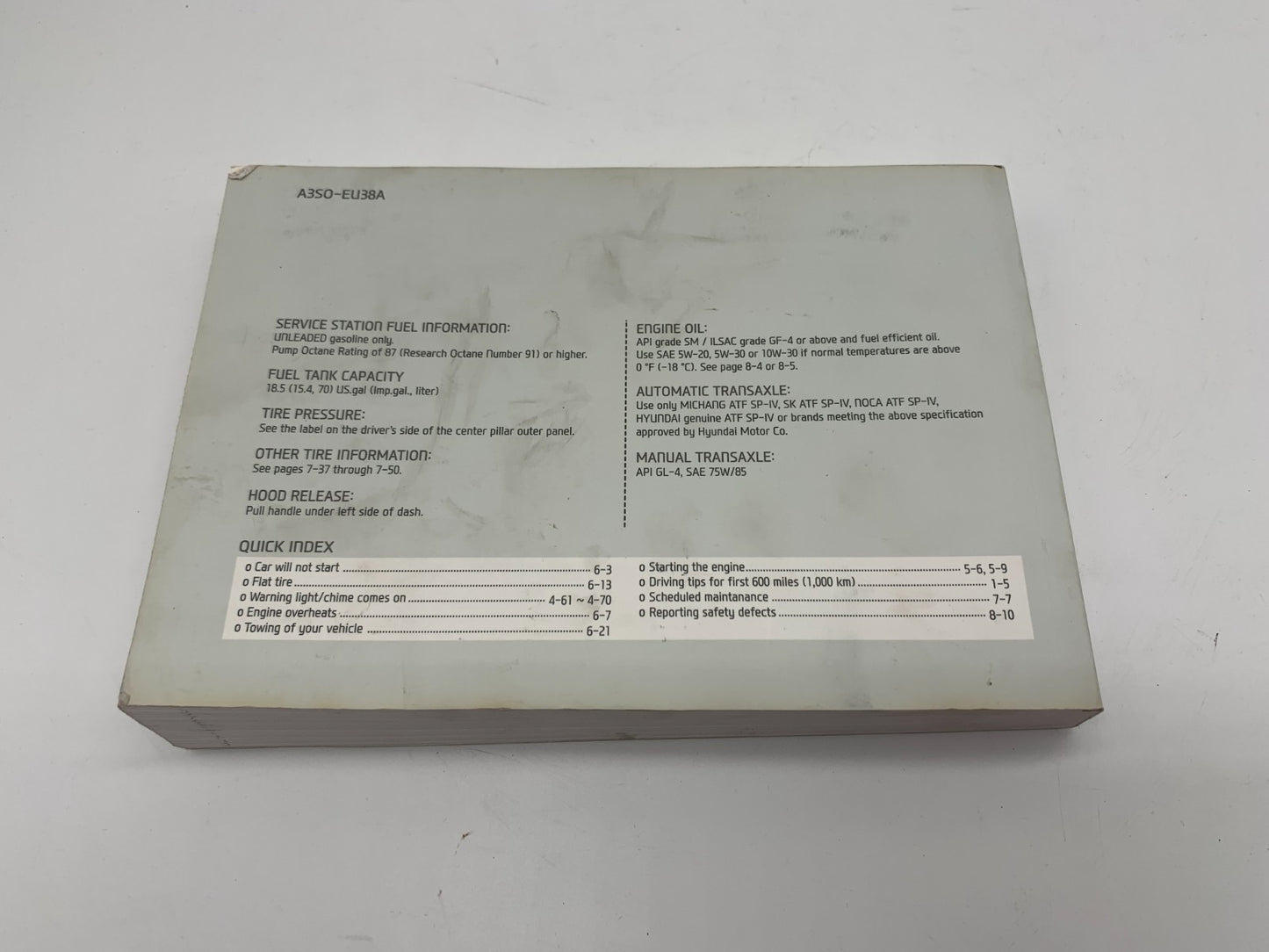 2014 Hyundai Sonata Owners Manual Includes Case OEM