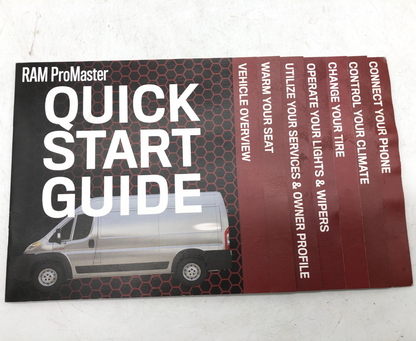 2021 Ram ProMaster 3500 Quick Start Guide OEM A01B16005