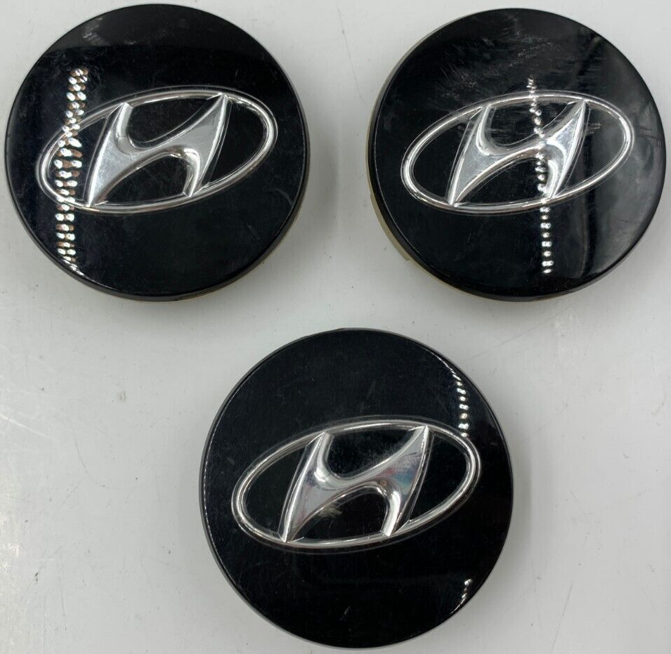 Hyundai Wheel Center Cap Set of 3 Black 2-1/4 inch OEM B01B05018