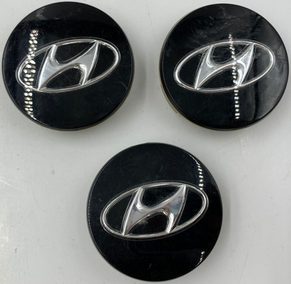 Hyundai Wheel Center Cap Set of 3 Black 2-1/4 inch OEM B01B05018